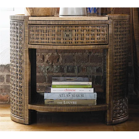 Arcadia Oval Nightstand with Stone Top